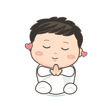 고마워요 감정과 일상을 표현하는 아기 캐릭터