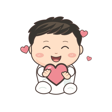 사랑해요 감정과 일상을 표현하는 아기 캐릭터