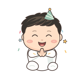 축하해요 감정과 일상을 표현하는 아기 캐릭터