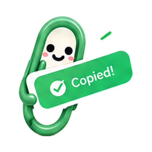 클립 캐릭터가 복사를 뜻하는 Copied 카드를 보여줍니다.